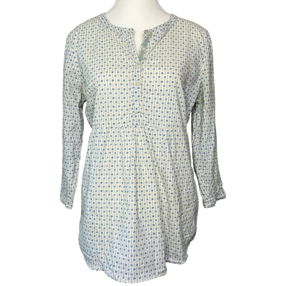 ▪️|EUC| BODEN Floral Long Sleeve Quarter Button Babydoll Top